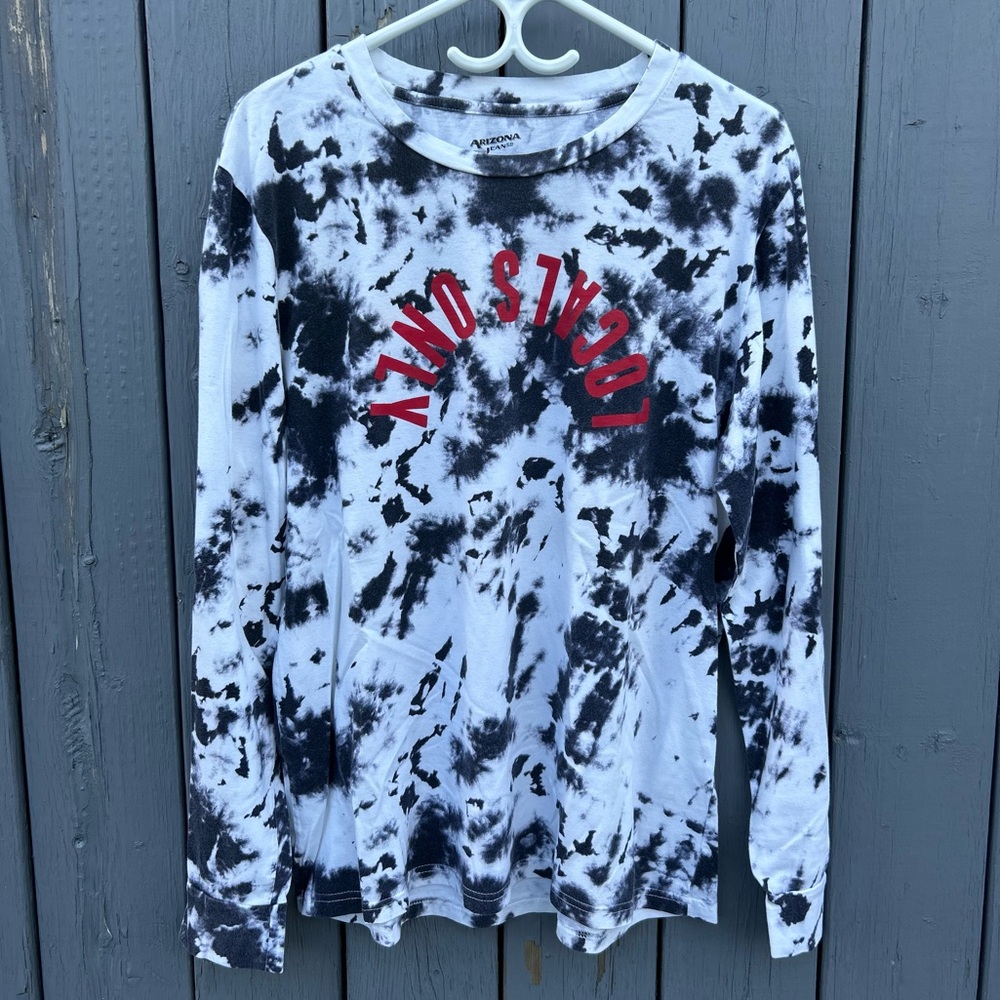 Men’s T-Shirt Arizona long-sleeve black and White size Large 100% cotton